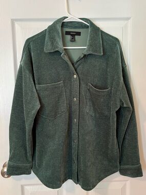 Forever 21 Sage Green Corduroy Shirt Jacket